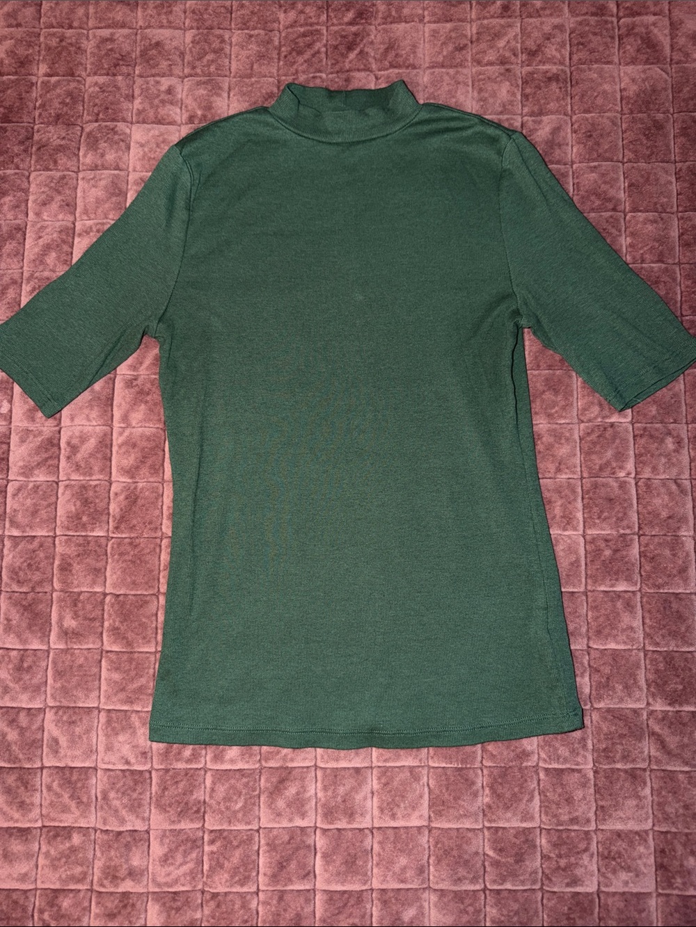 a new day Forest Green Mock Neck Short Sleeve Top